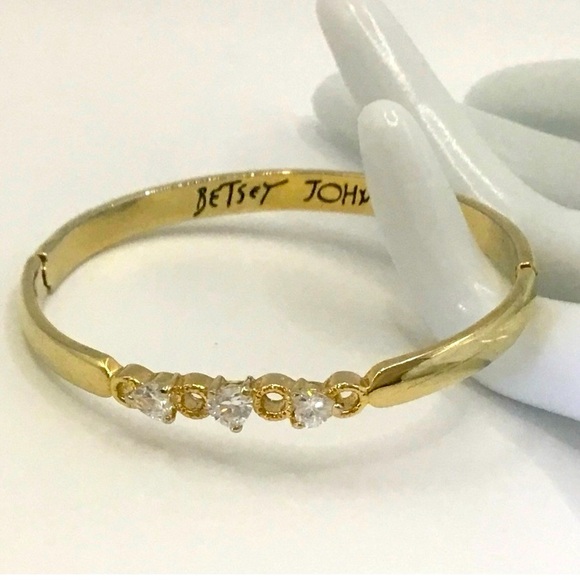 Betsey Johnson Gold and Silver Bracelet with Crystal Accents - Picture 1 of 5